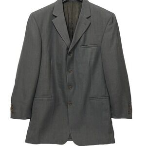 Geoffrey Beene Blazer Sport Coat Jacket 4 Button Gray Notch Lapel Men Size 42 L
